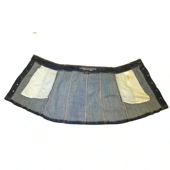 American Eagle button down front Jean denim mini skirt women’s size 2 stretchy - Picture 8 of 9